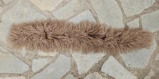 Real Mongolian Sheep Fur Strip in beige color, the ideal winter accessory
