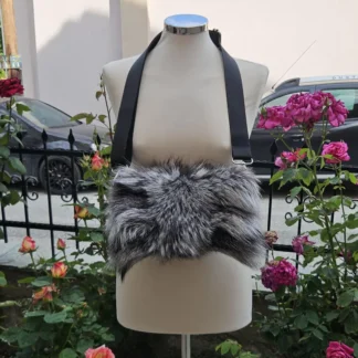 Real Fox Fur Bag with leather details