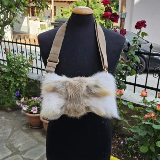 Real Fox Fur Bag with leather details