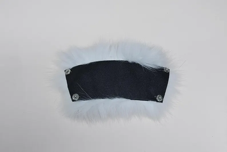 Real Fox Fur Slides in white color - Image 6