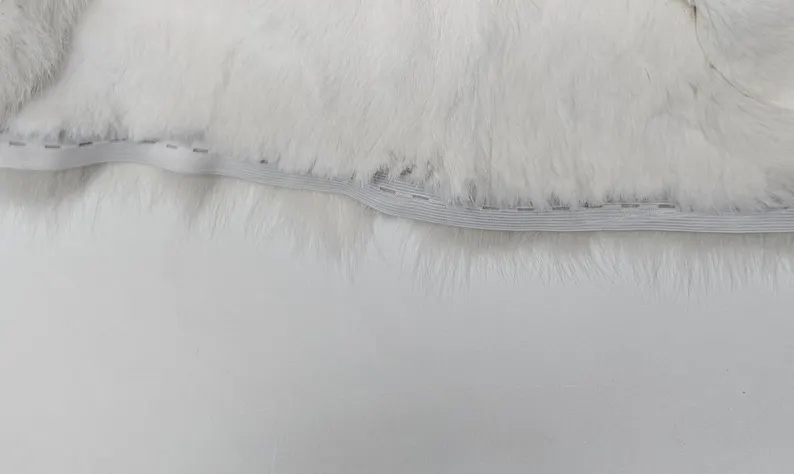 Real Fox Fur Hood in white color - Image 5