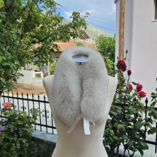 Real Fox Fur Collar with ribbon