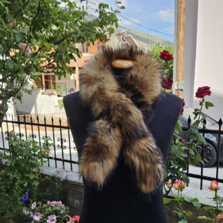 Real Fur Fin Raccoon Scarf