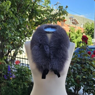 Real Fox Fur Collar with ribbon