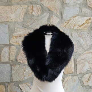 Real Fox Fur Collar in black color