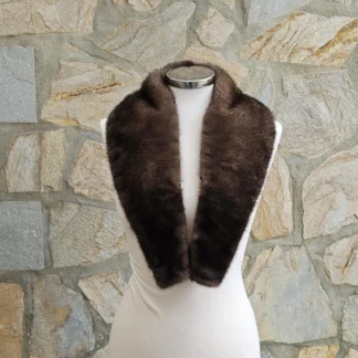 Real Mink Fur Collar in brown color