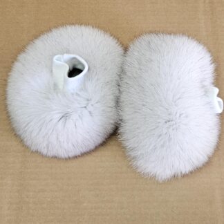 Real Fur Fox Cuffs in white color