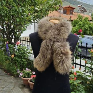 Real Fur Fin Raccoon Scarf