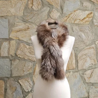 Real Fur Fox Scarf in crystal color