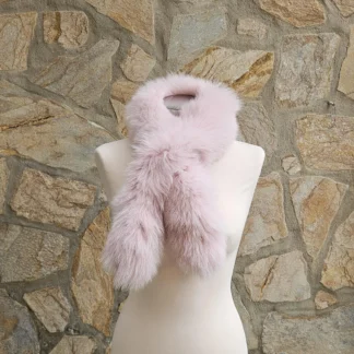 Real Fur Fox Scarf in pink color