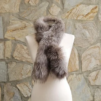 Real Fur Fox Scarf in crystal color