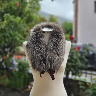 Real Fox Fur Collar with ribbon
