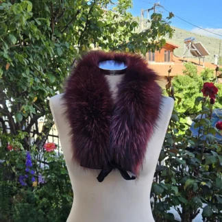 Real Fox Fur Collar with ribbon