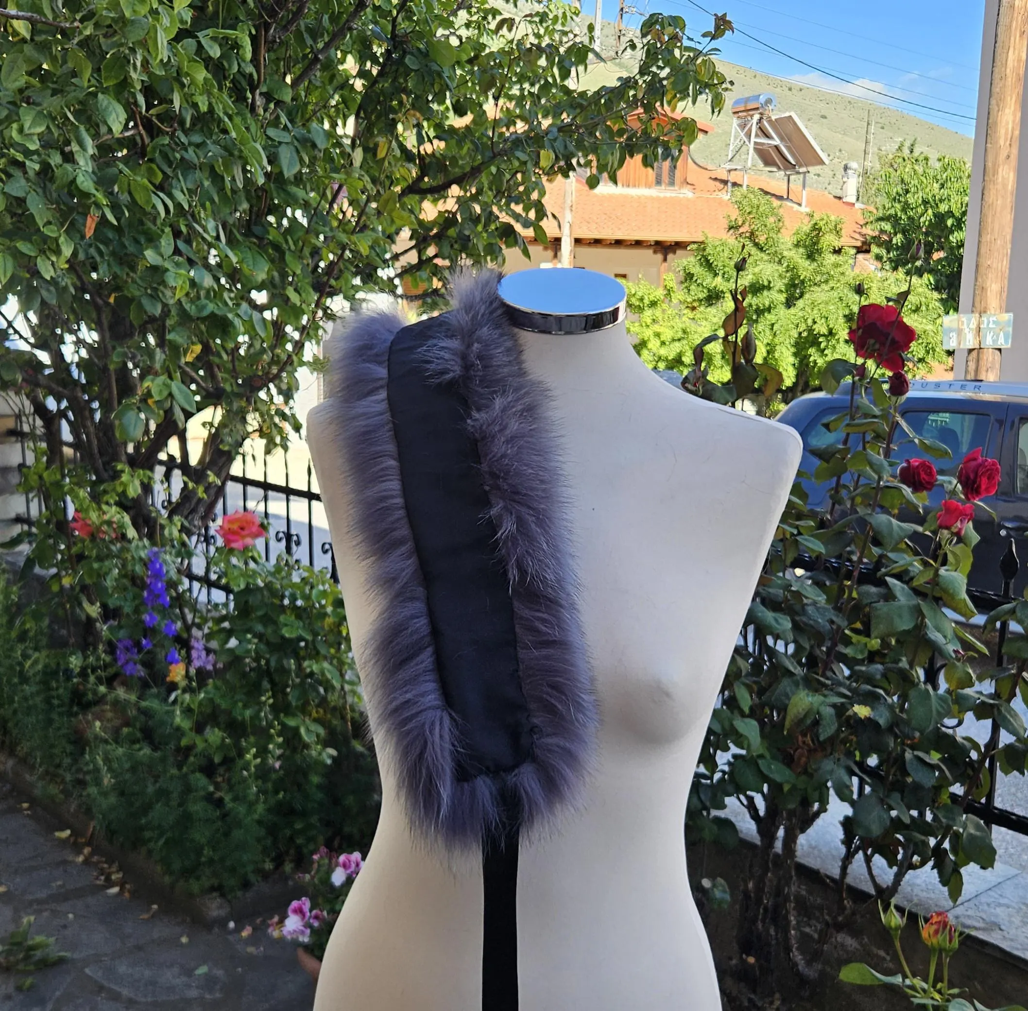 Real Fox Fur Collar with ribbon - Image 5
