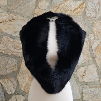 Real Fox Fur Collar in black color
