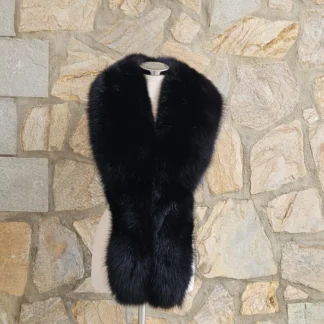 Real Fox Fur Stole Collar in black color