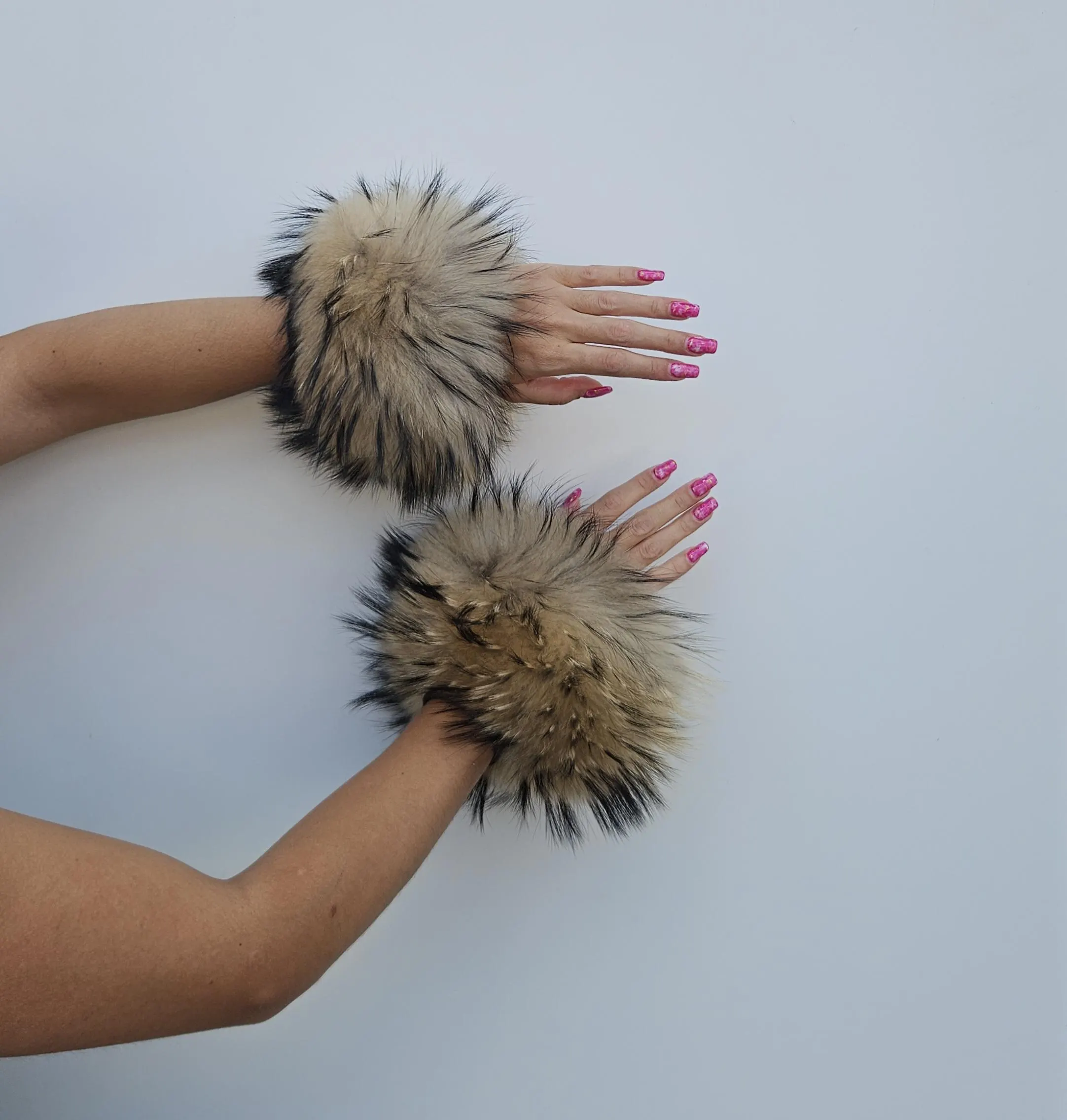 Real Fur Finn Raccoon Cuffs