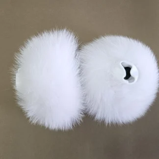 Real Fur Fox Cuffs in white color