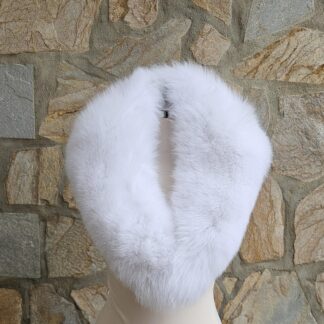 Real Fox Fur Collar in white color