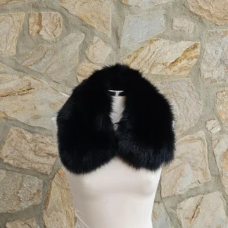 Real Fox Fur Collar in black color