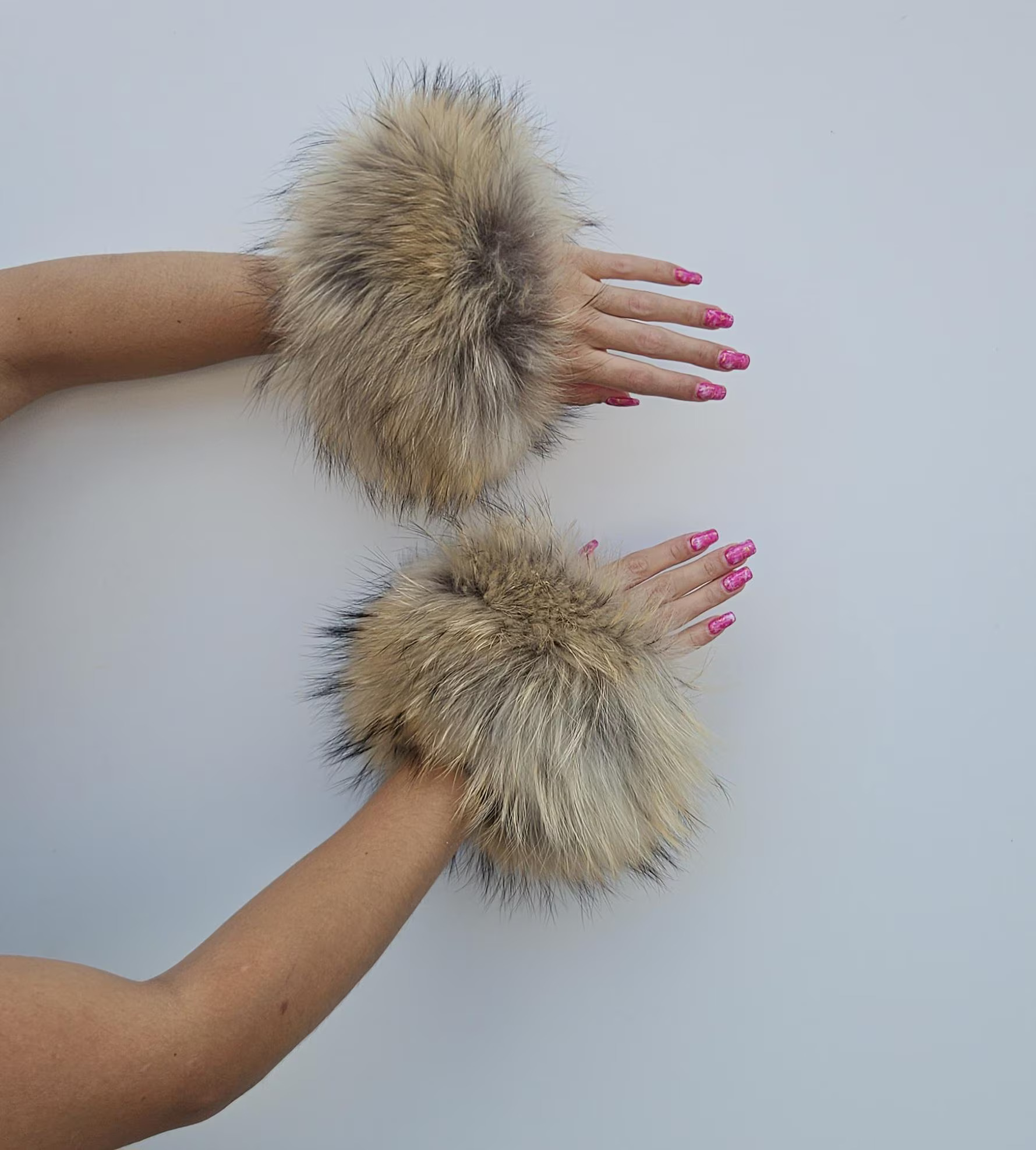 Real Fur Finn Raccoon Cuffs