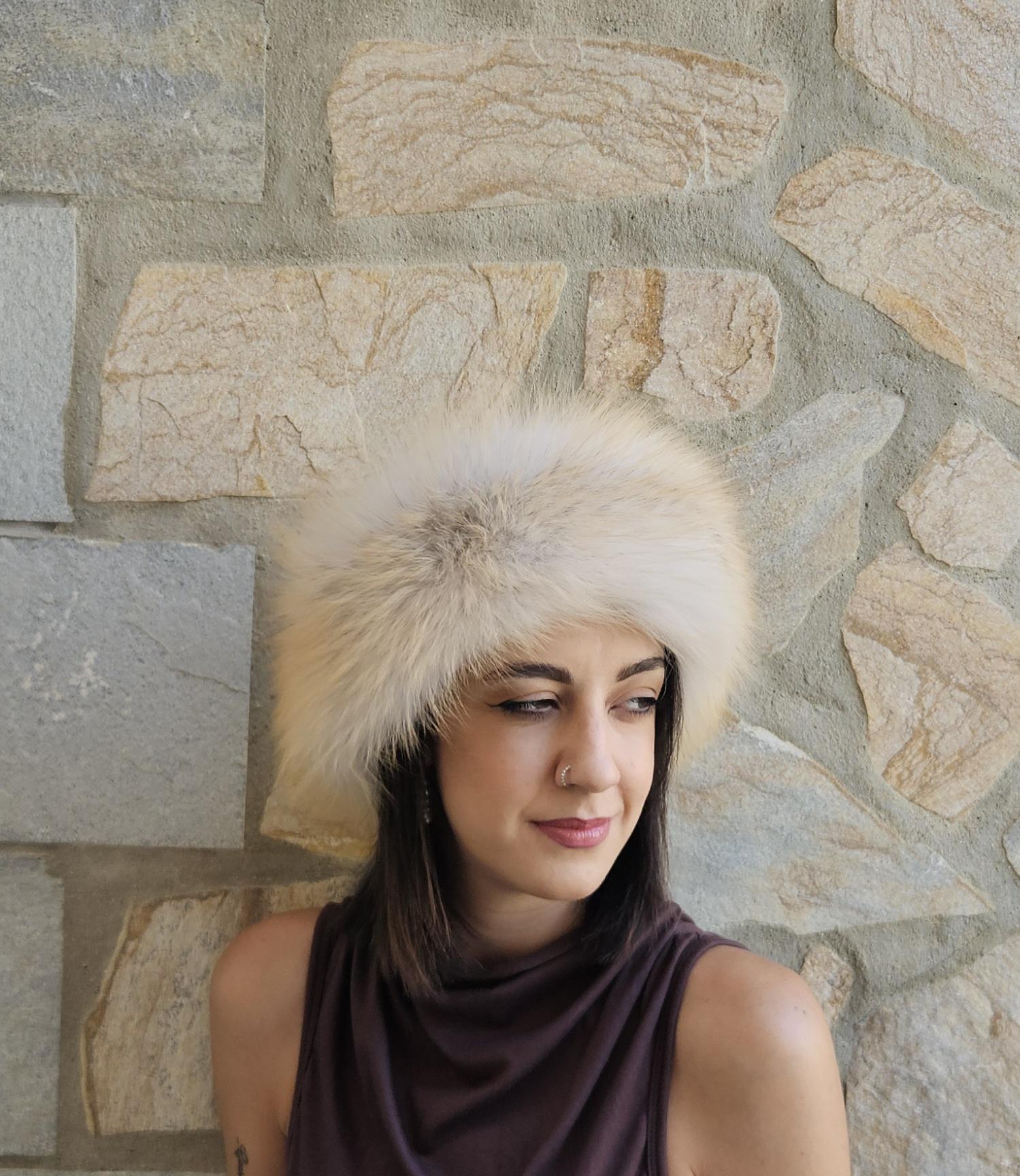 Real Fox Fur Headband in golden color the ideal Winter Earwarmer Accessory