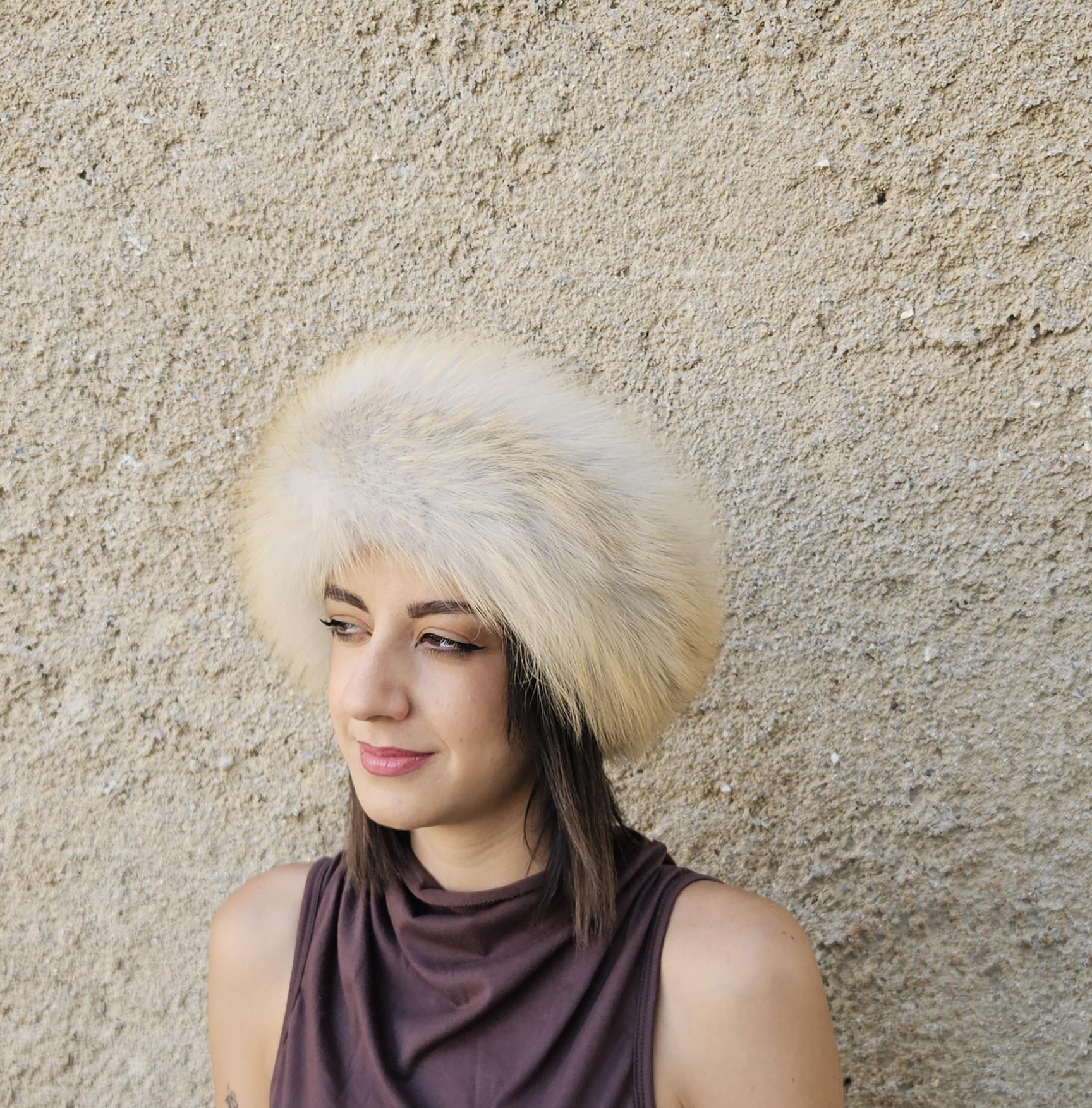 Real Fox Fur Headband in golden color the ideal Winter Earwarmer Accessory - Image 4
