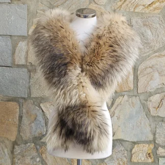 Real Fin Raccoon Fur Stole Collar