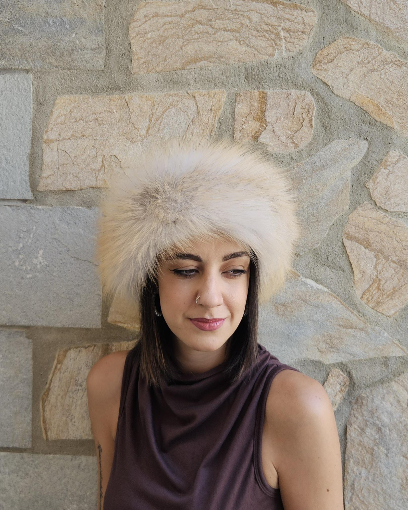 Real Fox Fur Headband in golden color the ideal Winter Earwarmer Accessory - Image 3