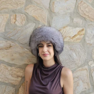 Real Fox Fur Headband in silver color the ideal Winter Earwarmer Accessory