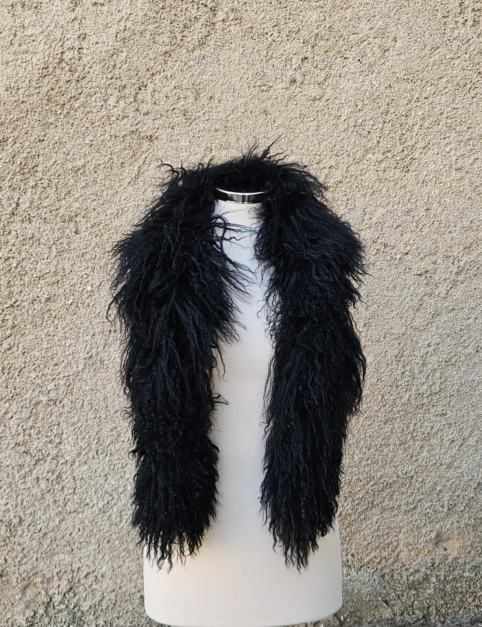 Real Mongolian Sheep Fur Scarf - Image 3