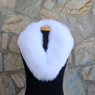 Real Fox Fur Collar in white color