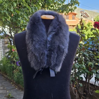 Real Fox Fur Collar with ribbon