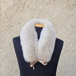Real Fox Fur Collar with ribbon