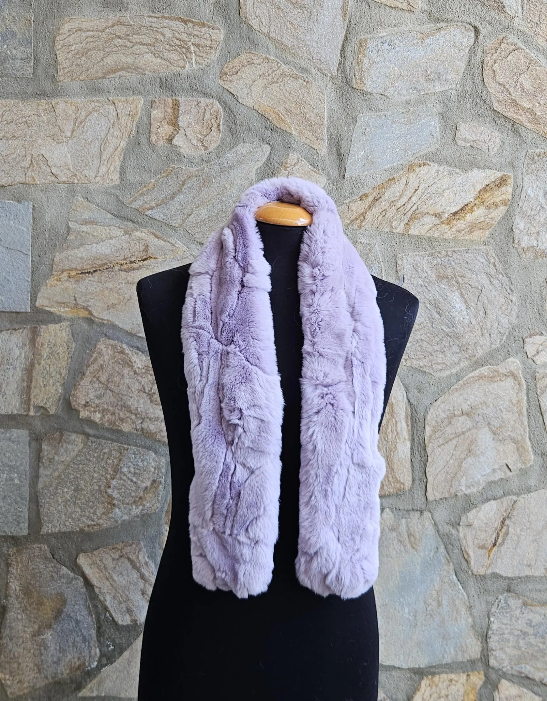 Real Fur Rex Rabbit Scarf - Image 3