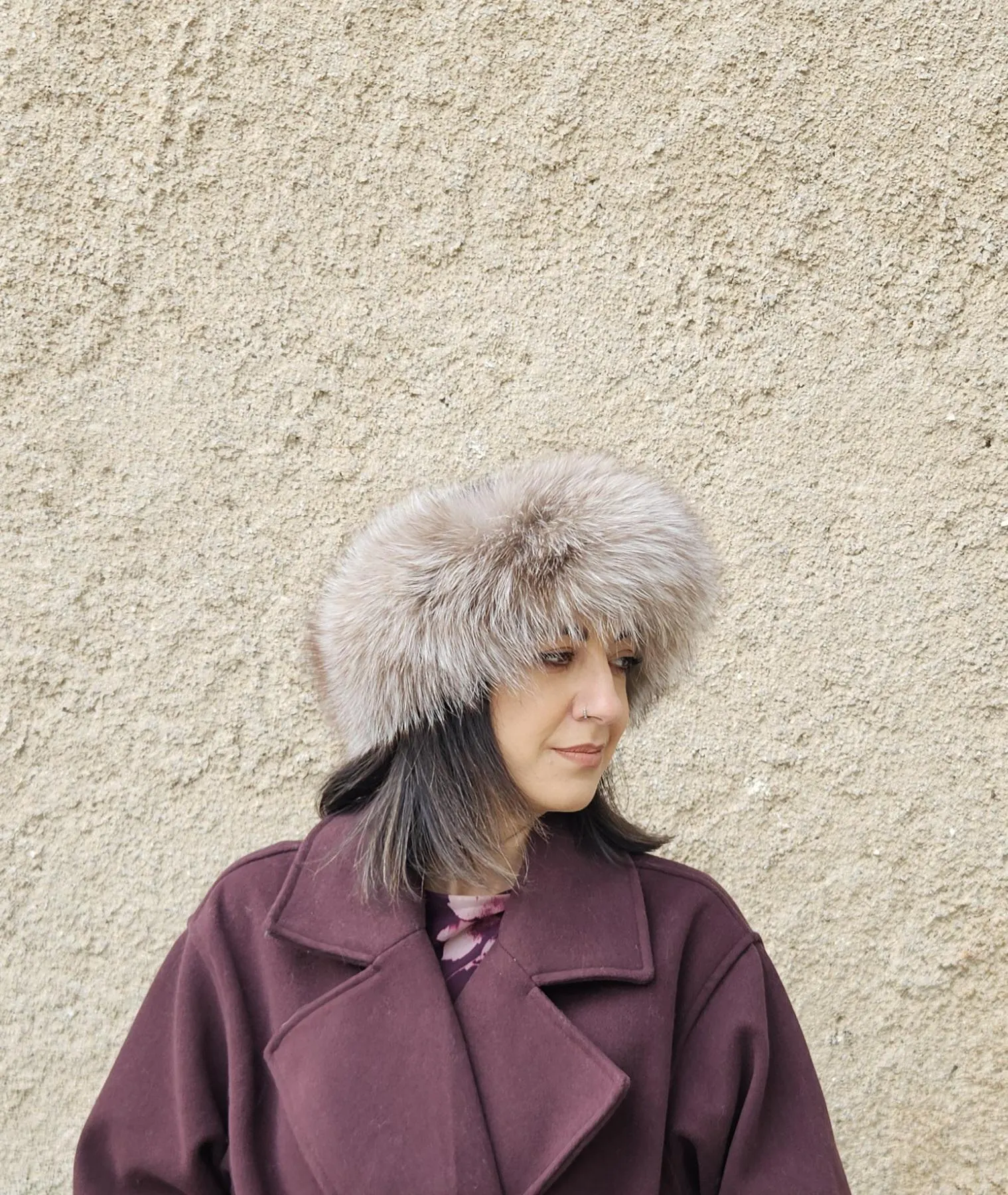 Real Fox Fur Headband in light brown color the ideal Winter Earwarmer Accessory - Image 5