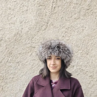 Real Fox Fur Headband in silver brown color the ideal Winter Earwarmer Accessory
