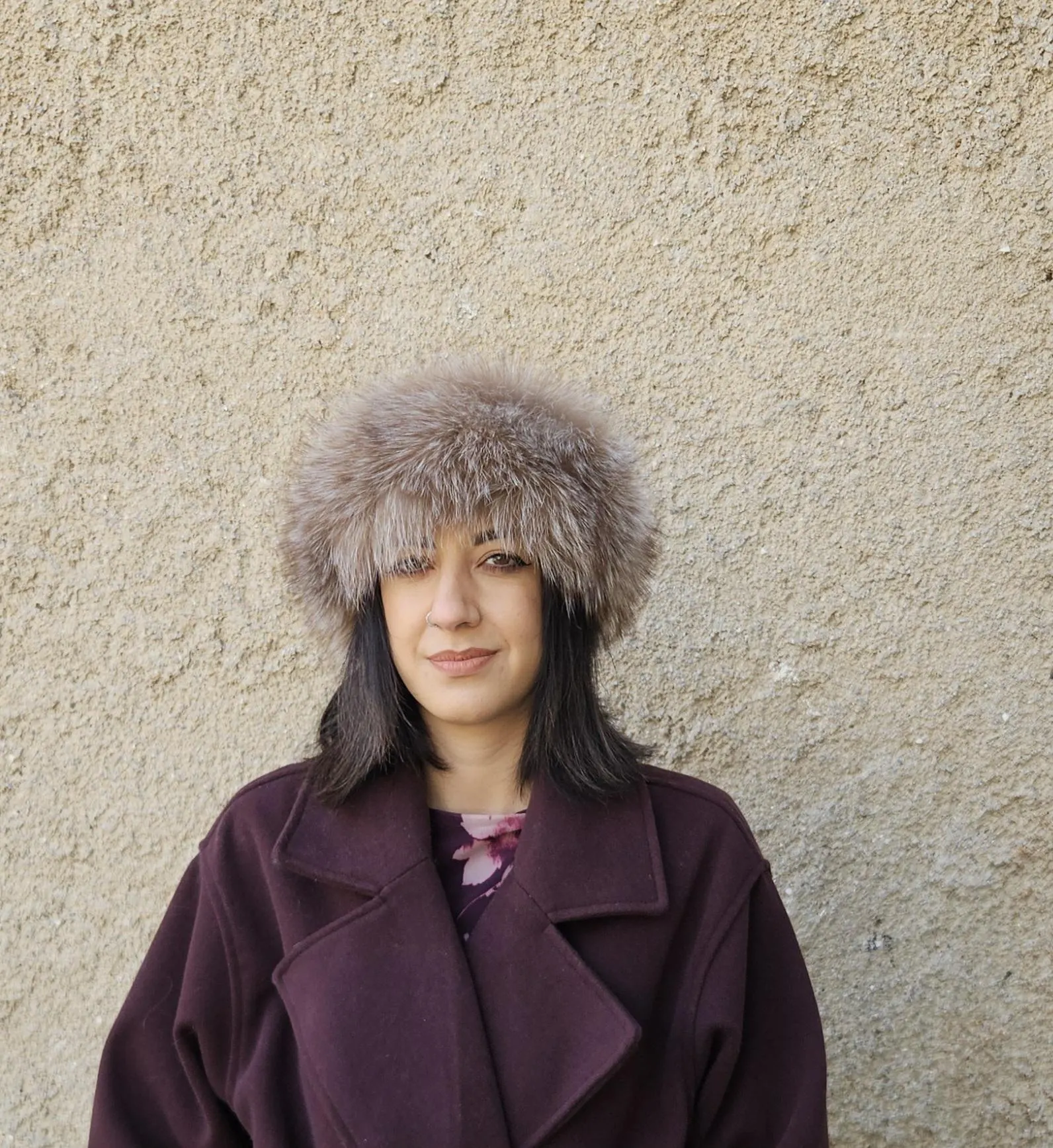 Real Fox Fur Headband in natural color the ideal Winter Earwarmer Accessory.