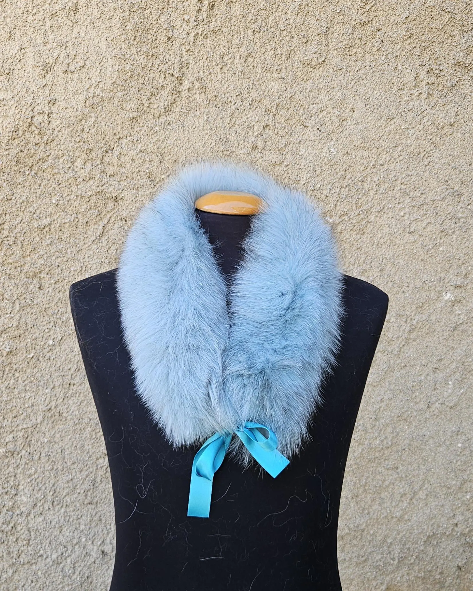 Real Fox Fur Collar with ribbon