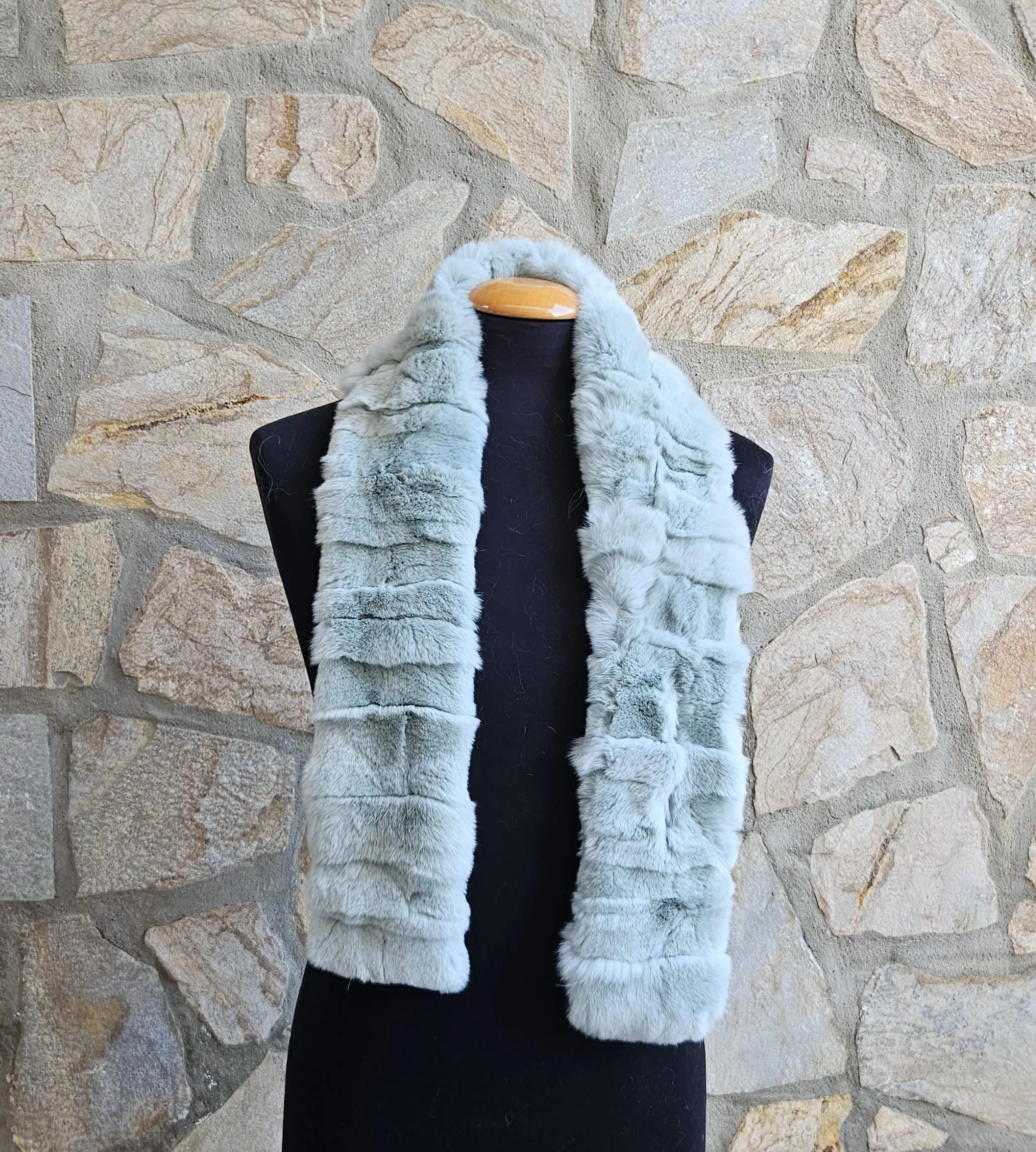 Real Fur Rex Rabbit Scarf - Image 3