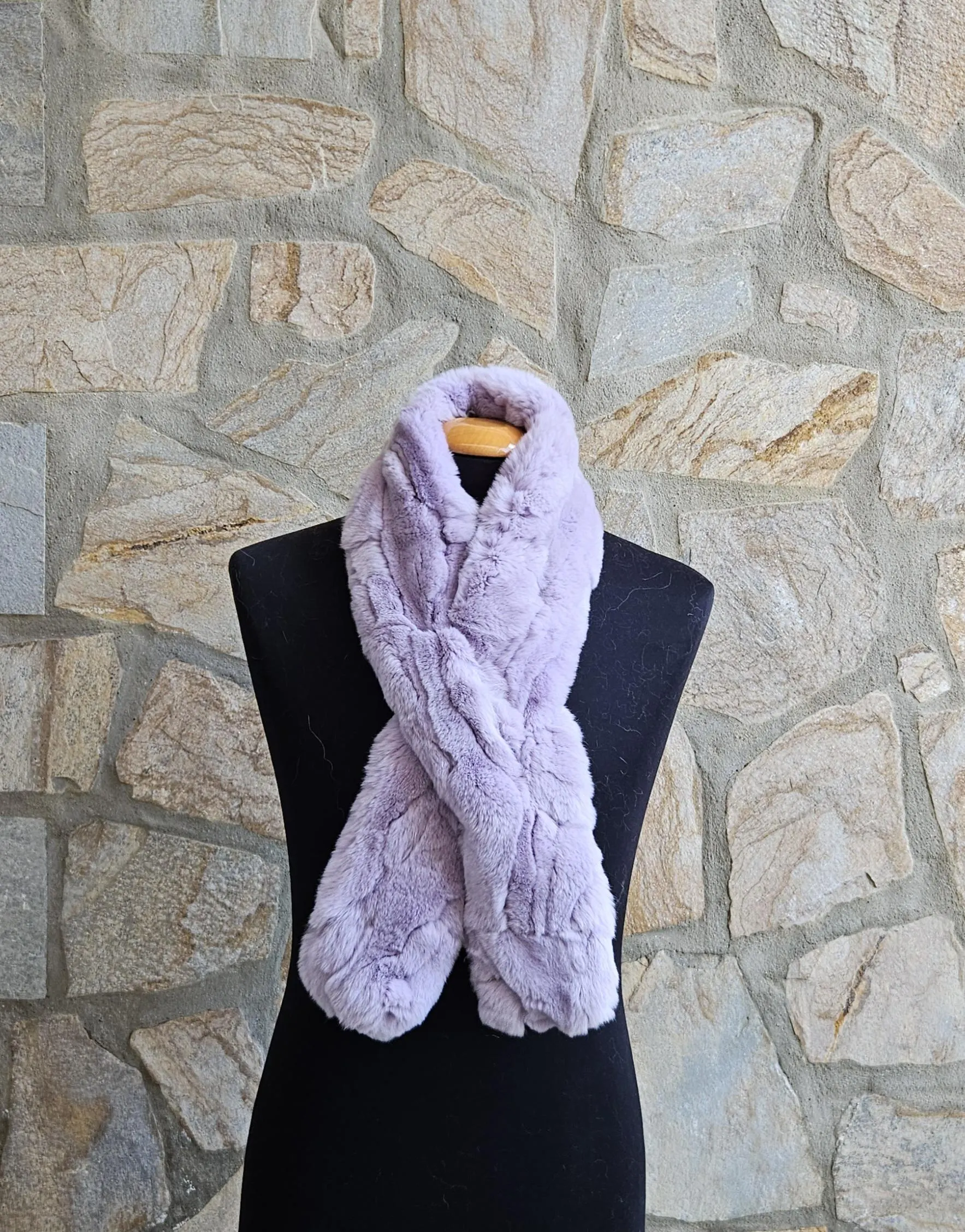 Real Fur Rex Rabbit Scarf