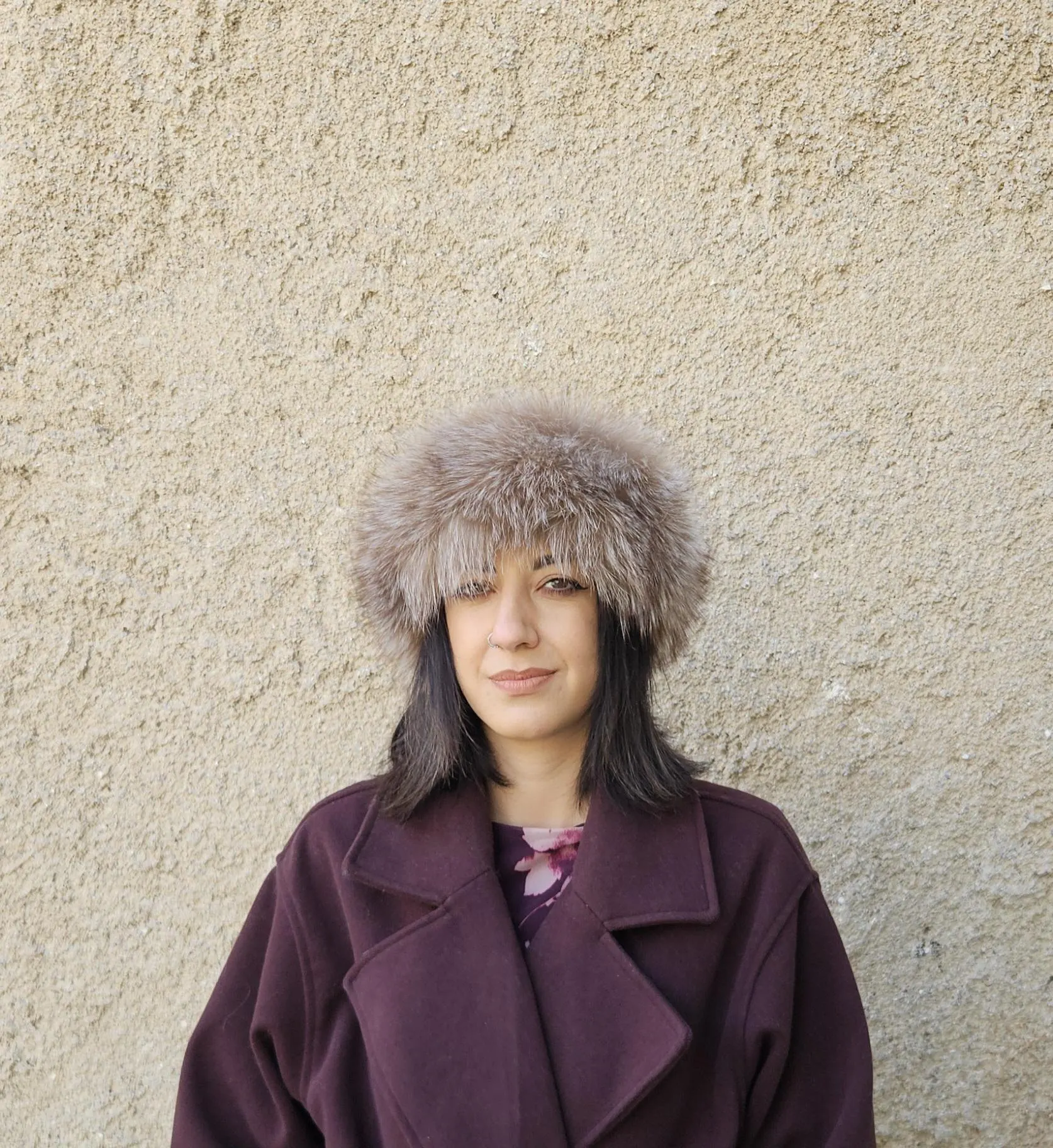 Real Fox Fur Headband in natural color the ideal Winter Earwarmer Accessory. - Image 3