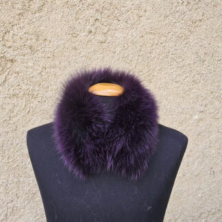 Real Fox Fur Collar in purple color