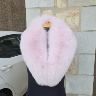 Real Fox Fur Collar in pink color
