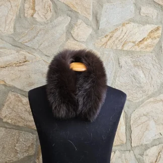 Real Fox Fur Collar in brown color
