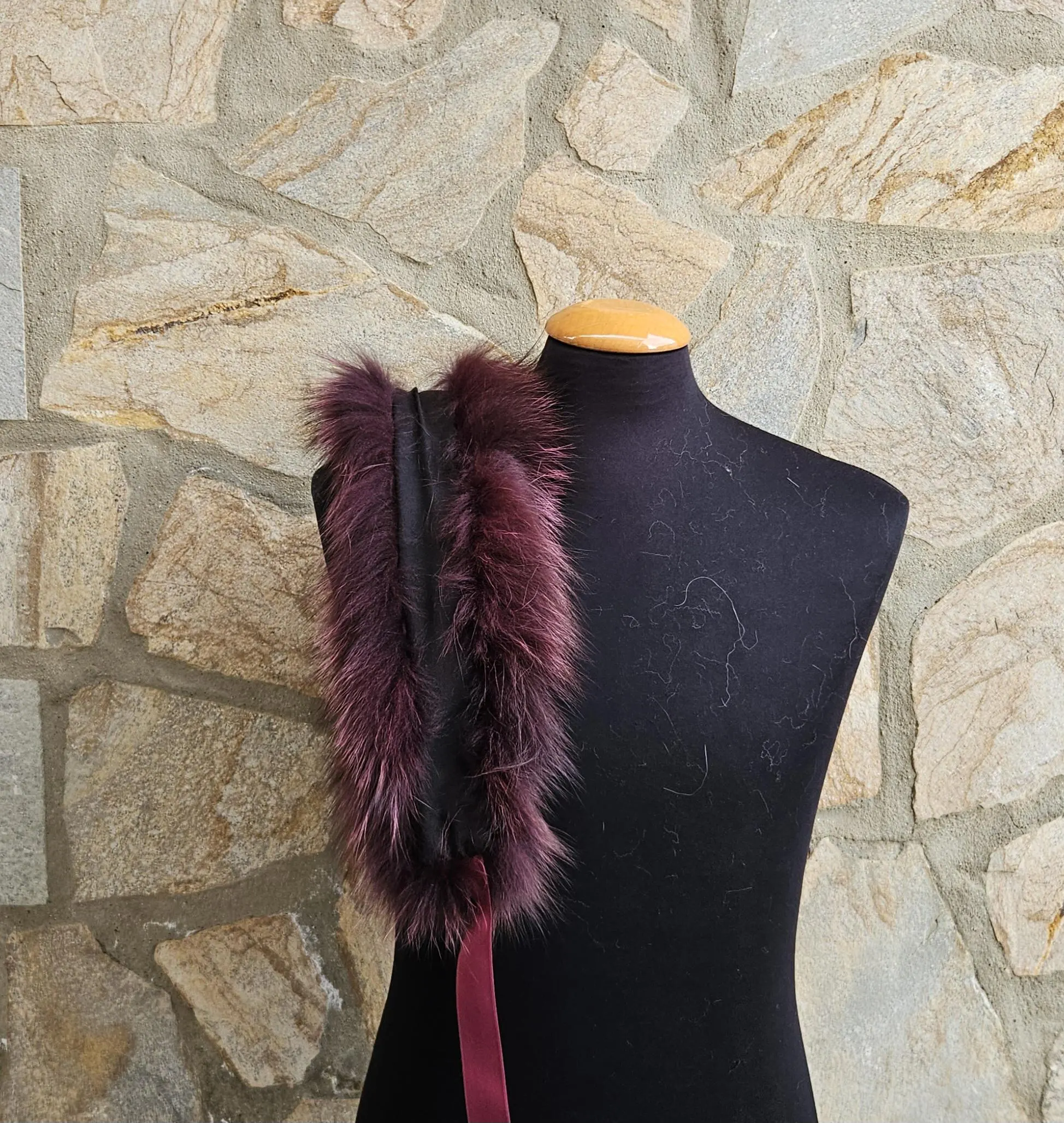 Real Fox Fur Collar with ribbon - Image 5