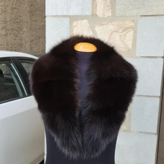 Real Fox Fur Collar in brown color