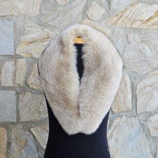 Real Fox Fur Collar in beige color