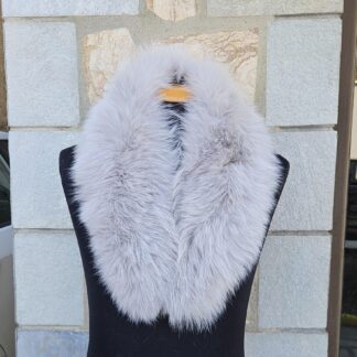 Real Fox Fur Collar in gray color
