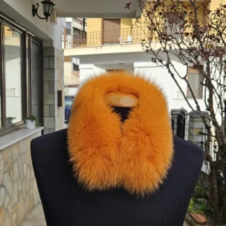 Real Fox Fur Collar in orange color